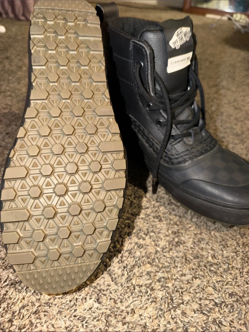 Vans Black Checkerboard Standard Mid Men's Boots